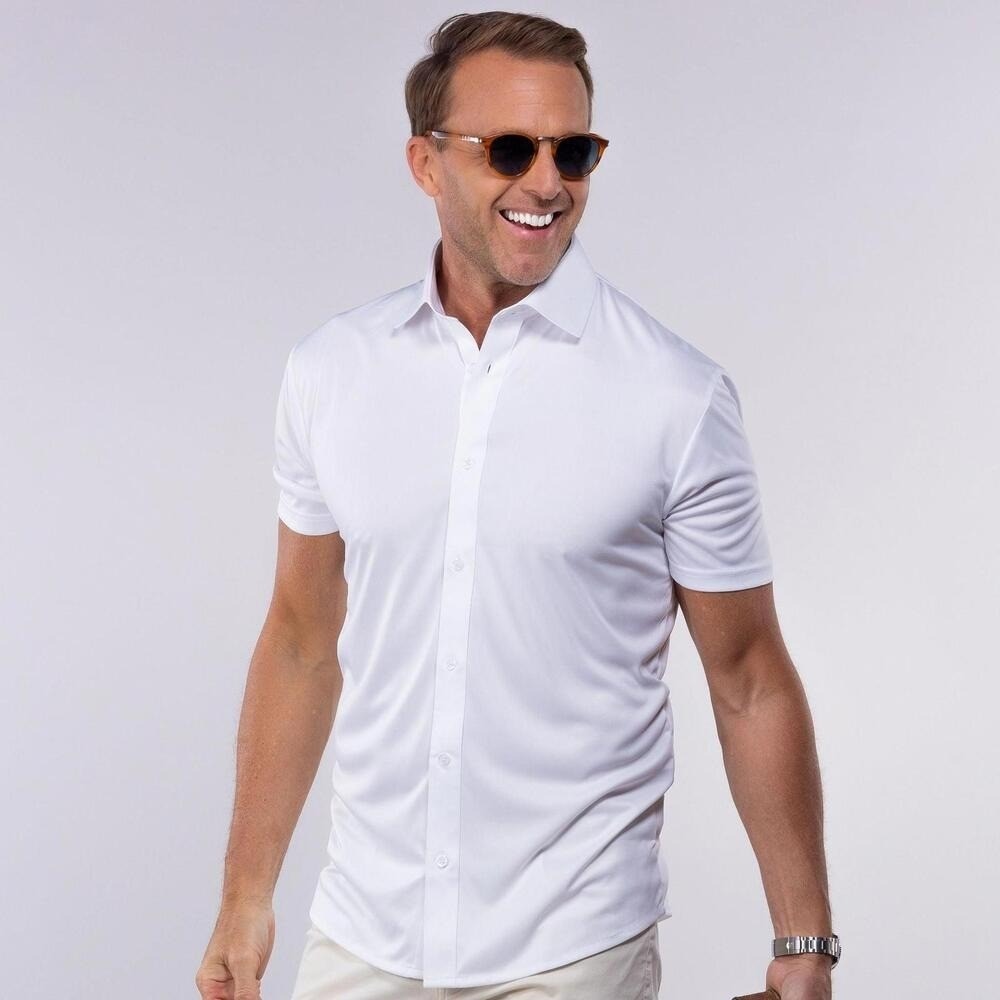 Collars & Co. NWT Quattro Flex Short Sleeve Button Down - Size XL